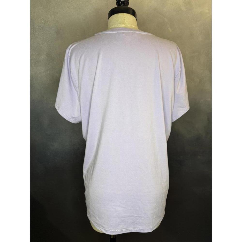 bebe Sport Women's XL Lavender Logo Tee Rhinestone Short Sleeve Top - Picture 4 of 8
